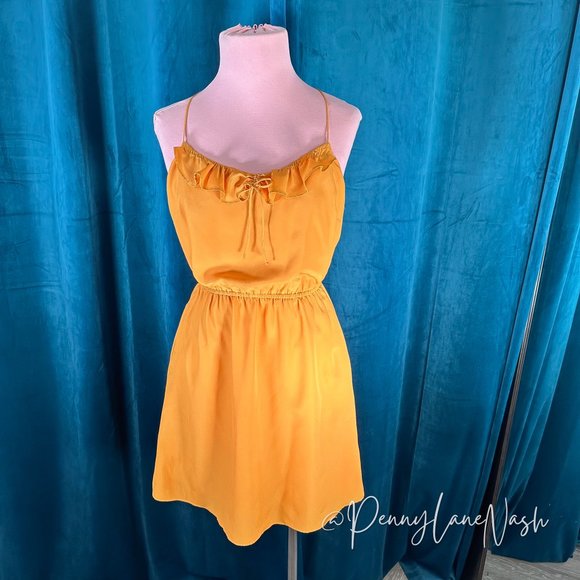 BCBGeneration Dresses & Skirts - BCBGeneration Ruffled Halter Neck Mini Dress Mustard